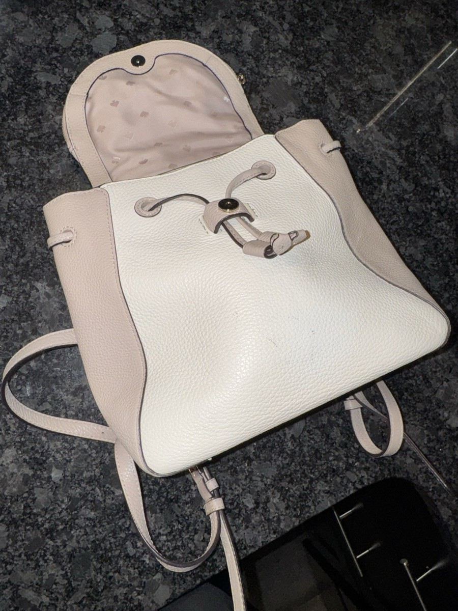 Kate Spade New York Pebbled Beige Cream Backpack Women Gold  display picture 2