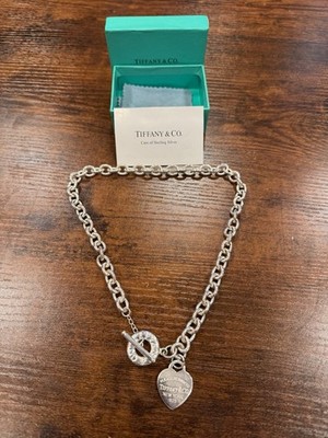 Tiffany & Co. Return to Tiffany Heart Tag 925 Silver Necklace Toggle 16''