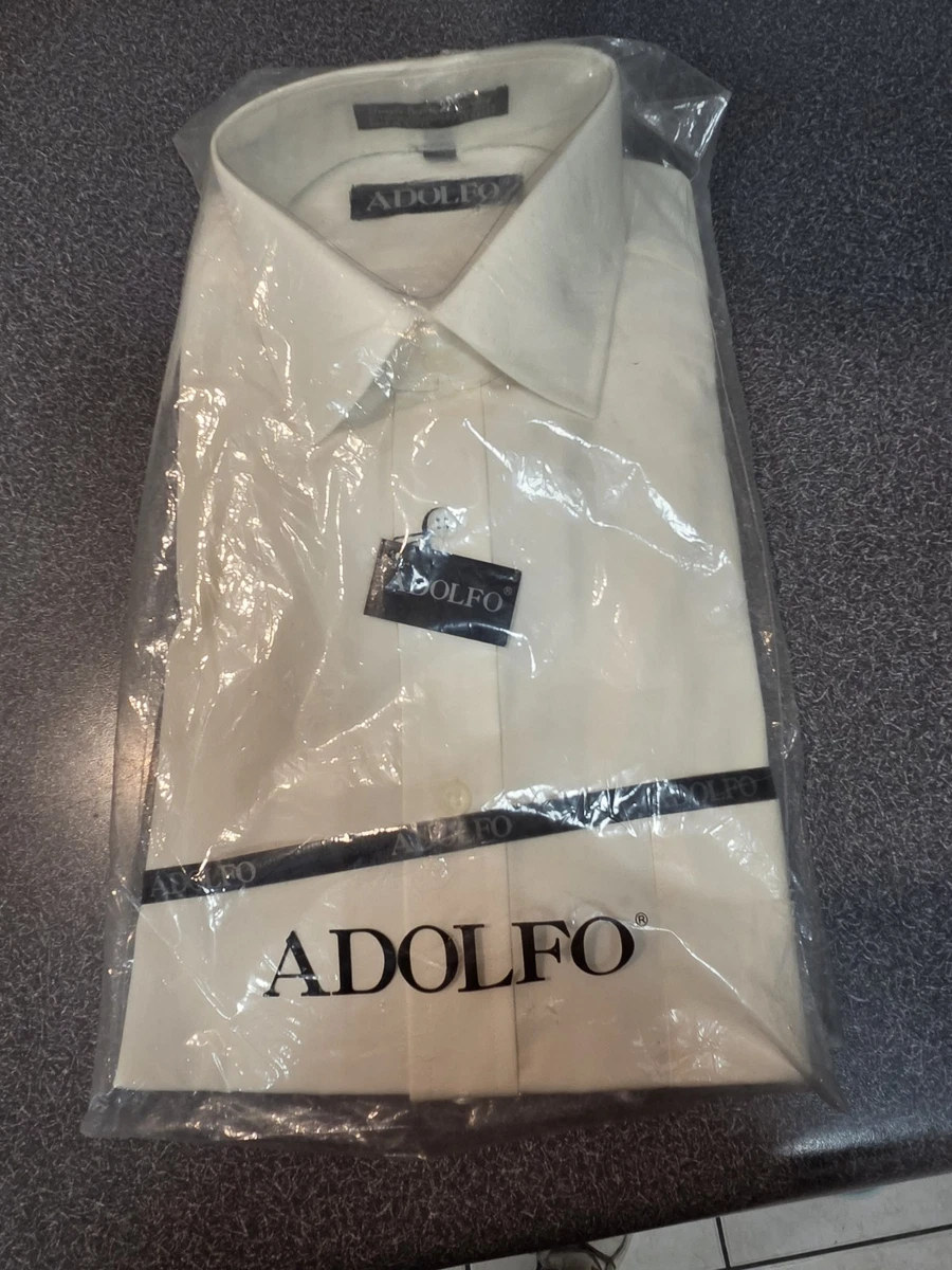 adolfo dress shirts Mens Adolfo Casual Button Up Shirt 16.5 34/35 L Beige
