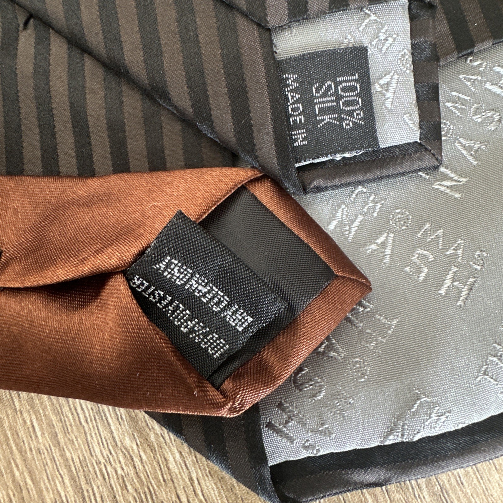 Mens Suit Ties Thomas Nash Kesington Black Shine Brown Formal Office Bundle VGC. image 5