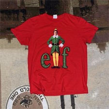Delta-Soft Elf Red Graphic Print Men's T-Shirt L Cotton
