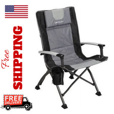 US STOCK Ozark Trail High Back Camping Chair, Black, Adult FAST SHIP