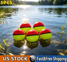 5 PIEZAS Bobbers de pesca redondos de espuma EVA rojos/verdes flotadores de resorte aparejos de boya