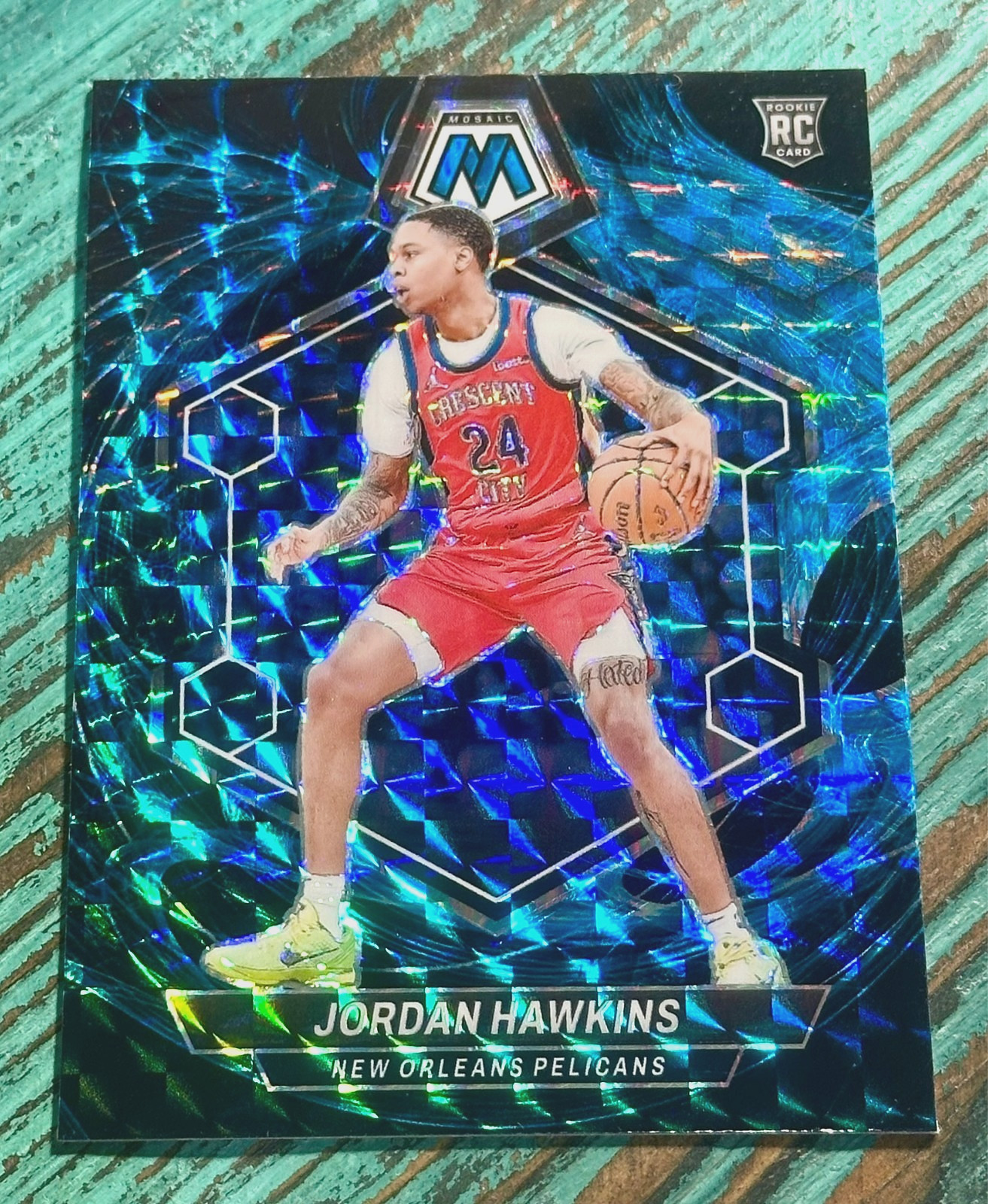 JORDAN HAWKINS Pelicans 2023-24 Panini Mosaic Genesis #243 Rookie RC SSP