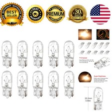 T10 168 194 W5w Halogen Light Bulb Instrument Cluster Gauge Dash Lamp 10 Pack