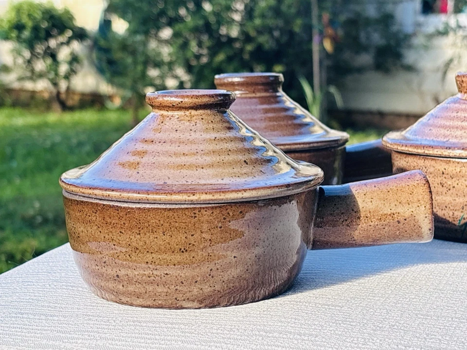 Cinco disponibles!!!! ARTÍCULOS DE PIEDRA ~ VASIJAS SOPERAS CUBIERTAS DE CEBOLLA FRANCESA ~ GRES Foto 3 de 4