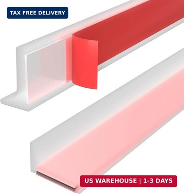Shower Threshold Water Dam Guard - Self-Adhesive Silicone Waterproof Barrier, Le