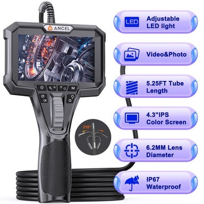 ANCEL 1080P HD Industrial Endoscope w/ Articulating Borescope Inspection Camera