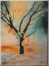 Peinture / Aquarelle "Souvenir d'Afrique : Le Cacaotier N°2" -  Mina (M.Becuwe)