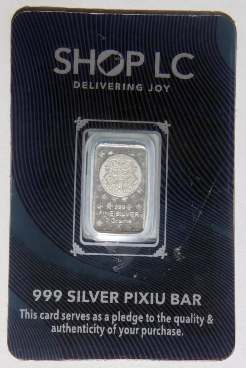 Bar .999 Fineness Silver Bullion Rounds 2 g Precious Metal Content