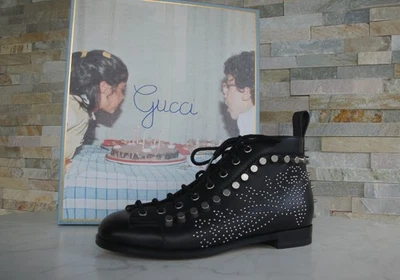 Gucci EU 37 37,5 Botines Con Tachuelas Negros Antiguo Precio 1200€ - Imagen 1 de 4