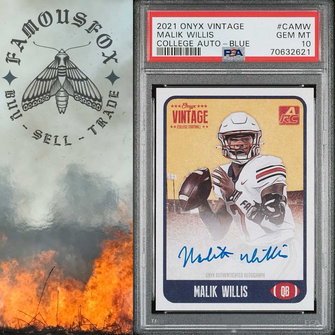 MALIK WILLIS  2021 Onyx Vintage Auto /400 #CAMW | Liberty PSA 10 GEM MINT POP 2