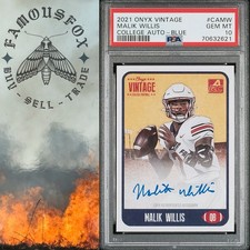 MALIK WILLIS  2021 Onyx Vintage Auto /400 #CAMW | Liberty PSA 10 GEM MINT POP 2