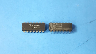 4PCS- IC, MC1489AP, NSC, MOTOROLA, PDIP14, Line Receiver, 4 Function