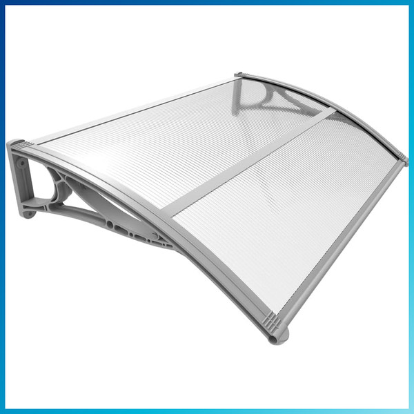 Vordach HaustüR 120X80Cm Aluminium Polycarbonat ÜBerdachung Transparent-image