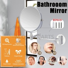 Wall Mounted Makeup Mirror 10x Magnifying Mirror 8" 2-Sided Swivel Extendable AU