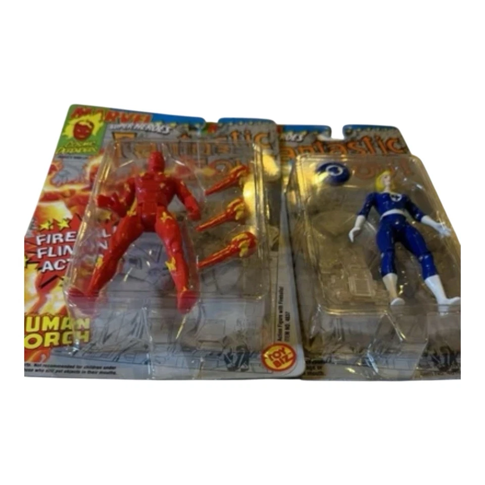 Fantastic Four Toy Biz 1994 – Invisible Woman & Human Torch - Brother Sister Duo - Image 4 of 4