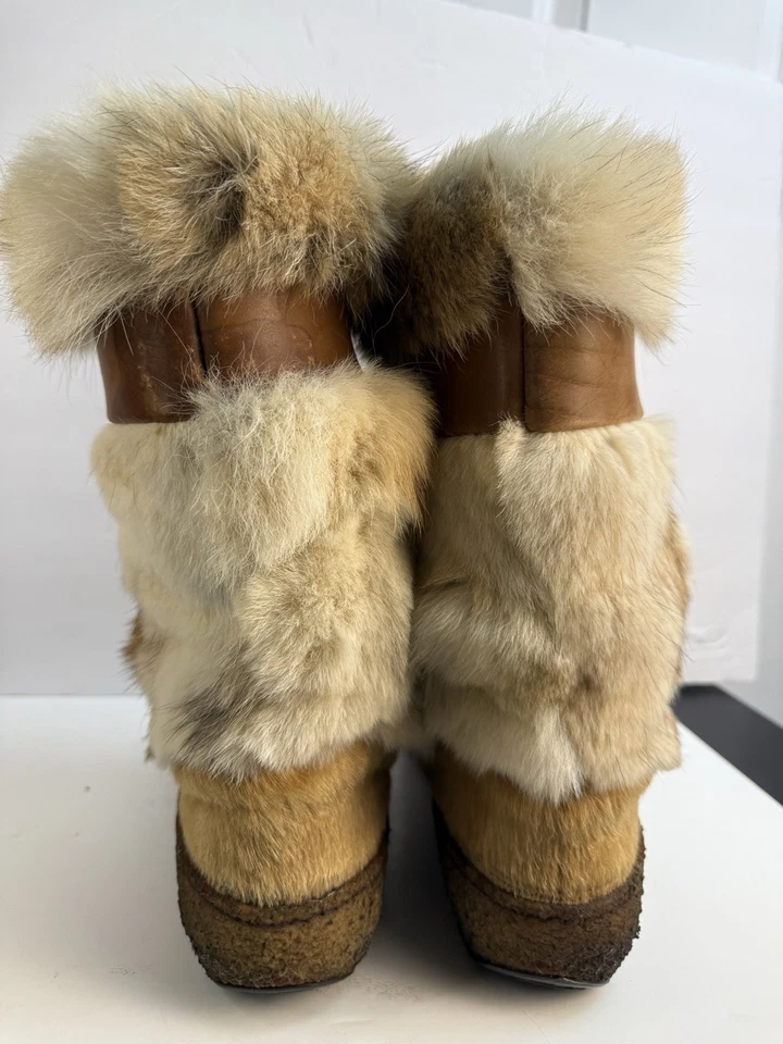 Tecnica 棕褐色山羊皮毛皮革 Apres Skandia 滑雪冬季靴 意大利 46 码 — 第 4/4 张图片