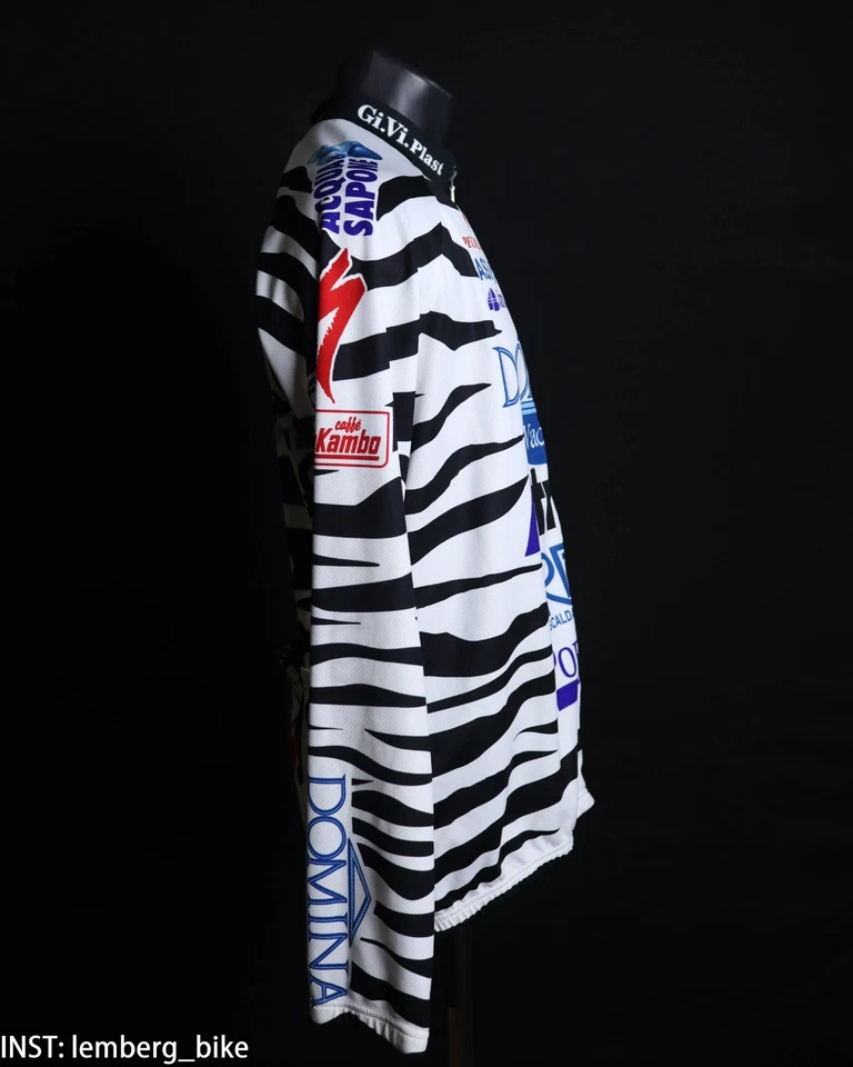 Camiseta manga comprida vintage Domina Vacanze Aqua Sapone Cipollini ciclismo (L) #481 - Imagem 4 de 4