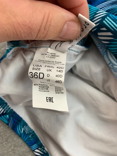 Traje de baño Tankini Gottex Profile Peacock Plume Top para mujer 36D azul bastante adelgazante - Imagen 11 de 15