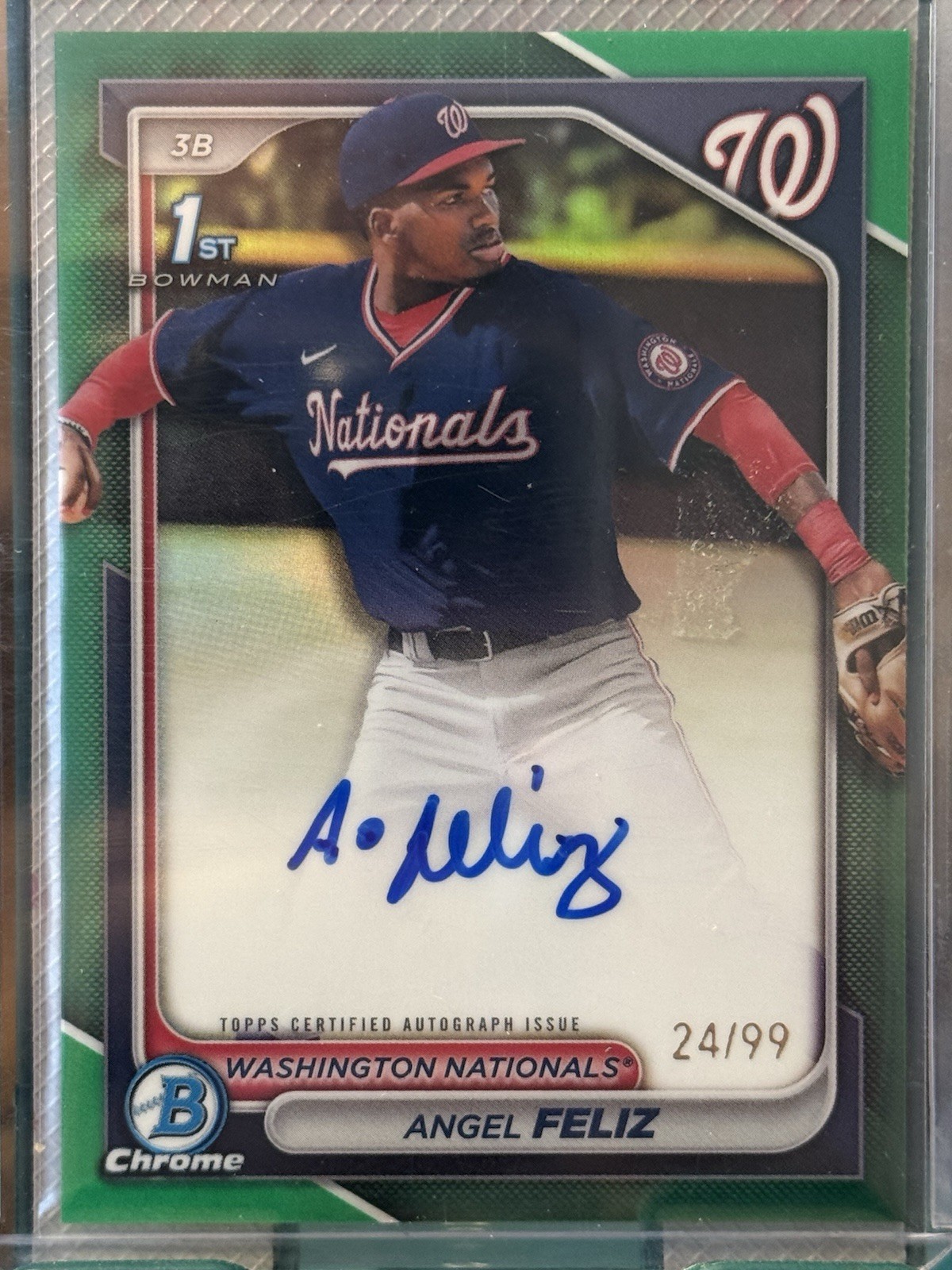 2024 Bowman Chrome - Prospect Autographs Angel Feliz #CPA-AF Green Refractor /99