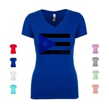 Puerto Rico Flag nation pride heritage culture identity Women's V Neck Shirt