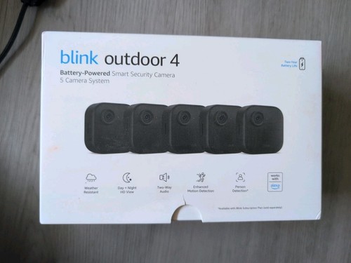 BLINK OUTDOOR 4 (4TH GEN) 5 CAMERA WIRELESS HD HOME SECURITY SYSTEM , NEW