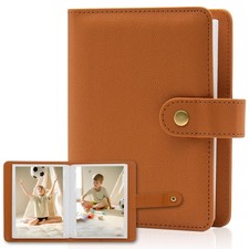 4x6 Photo Album 68 Pockets PU Leather Case Brown Waterproof Portable Memory Book
