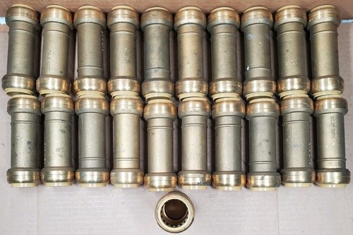 SharkBite 1” x 1" Brass Slip Coupling Push-to-Connect PEX CPVC Copper