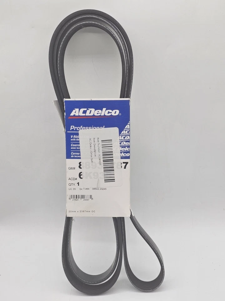 V Ribbed Drive Belt fits 2007 To 2009 Saturn Aura AC DELCO PROFESSIONAL 88932787 - Image 2 of 4