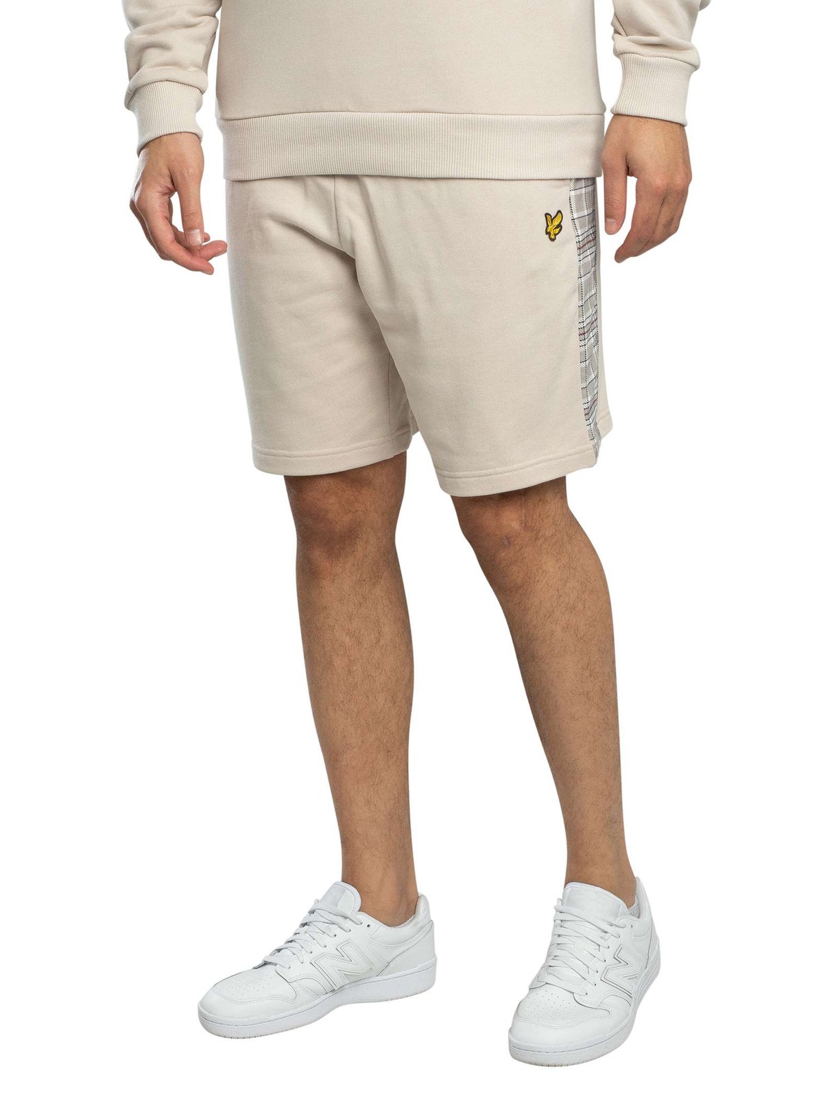 Lyle & Scott Check Panelled Sweat Shorts, Cove - XXL