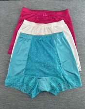 RHONDA SHEAR - Women's 3 Pack Pin-Up Panty with Front Lace Size M A4