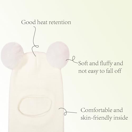 ENBAOHUI Baby Winter Hat Scarf 2 Packs Toddler Winter Hat Boys Girls Beige&pink image 3