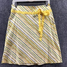 Vintage Y2K Speechless A-Line Skirt Yellow/Green Stripes Sz 5 Retro Boho Work