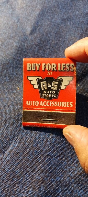 R&S AUTO STORES.... 1960S...UNSTRUCK MATCHBOOK