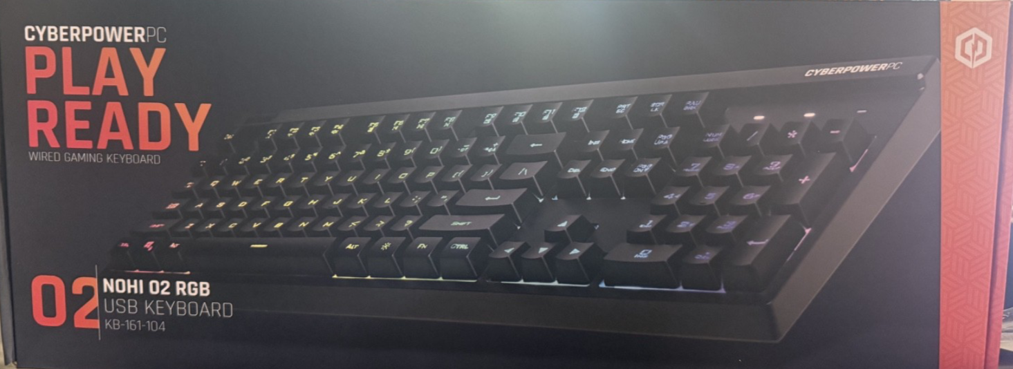 CyberPower PC Play Ready LED Wired Gaming Keyboard 02 RGB NOHI KB-161 ...