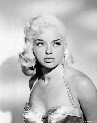 British actor Diana Dors wearing a lame dress with rhinestone straps Old Photo