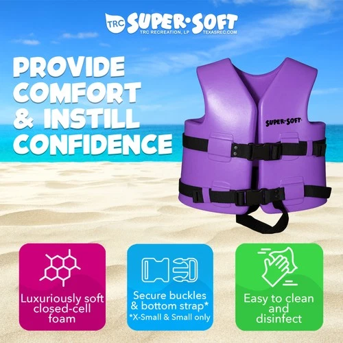 TRC Recreation Super Soft Child Life Jacket Swim Safety Vest, X Small (Open Box) image 3
