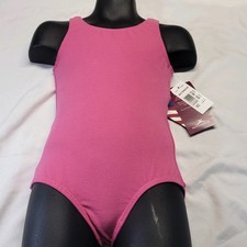 Motionwear Wide-Strap Heart-Back Leotard Pink Crisscross Heart Back SZ SC 4/6