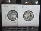 A Pair Of 2 Buffalo Nickels  1934 And 1936-D Full Dates and liberty
