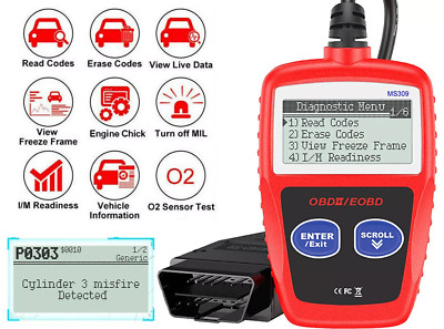CAN BUS OBD2 II Auto Codeleser Scanner Diagnosegerät MS 309 - versiegelt