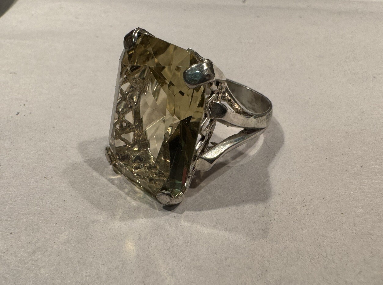 Antique Sterling Silver Statement Ring - image 1