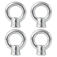 4 Packs 316 Stainless Steel Lifting Ring Eye Nut 5/16" UNC Marine Grade, Female
