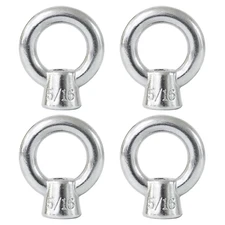 4 Packs 316 Stainless Steel Lifting Ring Eye Nut 5/16" UNC Marine Grade, Female