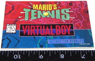 Authentic Mario s Tennis Nintendo Virtual Boy Manual Only No Game
