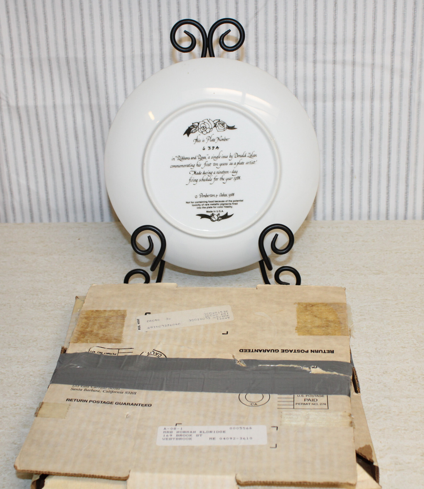 Pemberton & Oakes® Donald Zolan® Plate 638A in "Ribbons and Roses" eBay