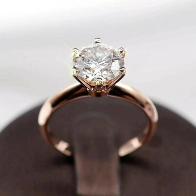 3 Ct White Treated Diamond Ring Rose Gold Plated VVS1 Certified ! Christmas Gift