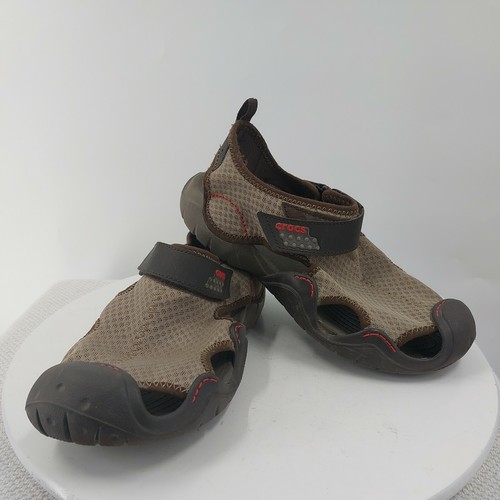 Mens Crocs Swiftwater Mesh Brown Closed 