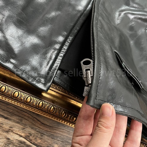Batik Vegetable Tanned Cowhide Men's Venom Classic Leather Biker Jacket - Picture 10 of 13