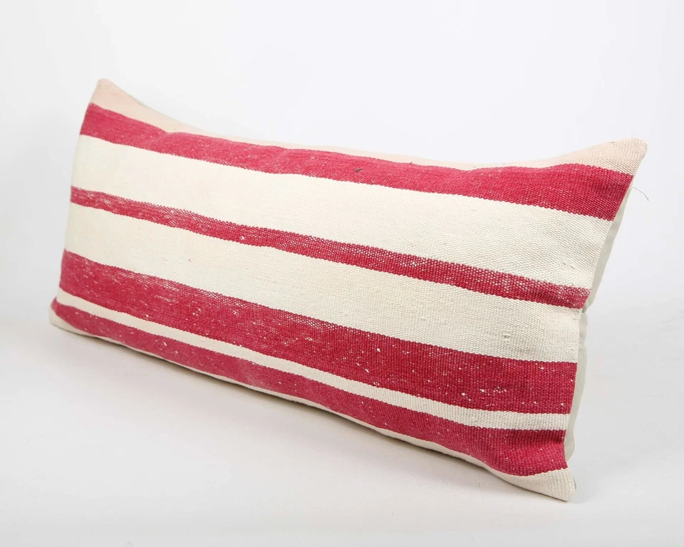 Funda de cojín de yute de lana cojines turcos vintage hechos a mano Kilim funda de almohada Foto 3 de 4